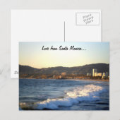 Santa Monica Pier gezien vanuit Venice Beach Briefkaart (Voorkant / Achterkant)