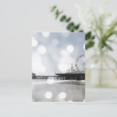 Santa Monica Pier Gray Sparkles Foto bewerken Briefkaart (Staand voorkant)