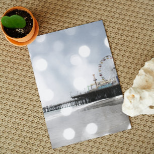 Santa Monica Pier Gray Sparkles Foto bewerken Briefkaart