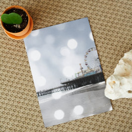 Santa Monica Pier Gray Sparkles Foto bewerken Briefkaart