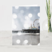 Santa Monica Pier - Gray Sparkles Foto bewerken Kaart (Voorkant)