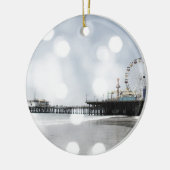Santa Monica Pier - Gray Sparkles Foto bewerken Keramisch Ornament (Links)