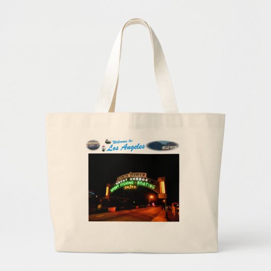 Santa Monica Pier Grote Tote Bag (Voorkant)