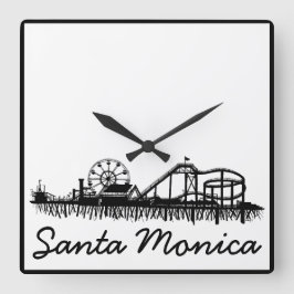 Santa Monica Pier Los Angeles California Beach Vierkante Klok