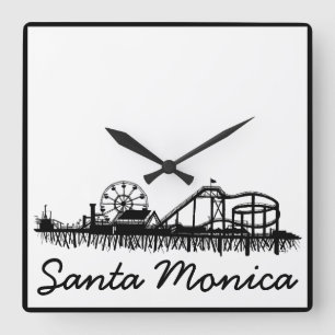 Santa Monica Pier Los Angeles California Beach Vierkante Klok