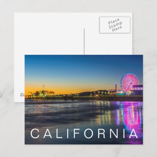 Santa Monica Pier | Los Angeles, Californië Briefkaart (Voorkant / Achterkant)