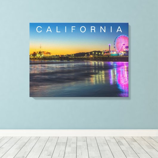 Santa Monica Pier | Los Angeles, Californië Canvas Afdruk (Insitu (Houten vloer))