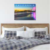 Santa Monica Pier | Los Angeles, Californië Canvas Afdruk (Insitu (Slaapkamer))