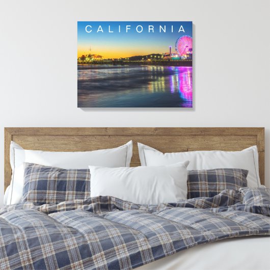 Santa Monica Pier | Los Angeles, Californië Canvas Afdruk (Insitu (Slaapkamer))