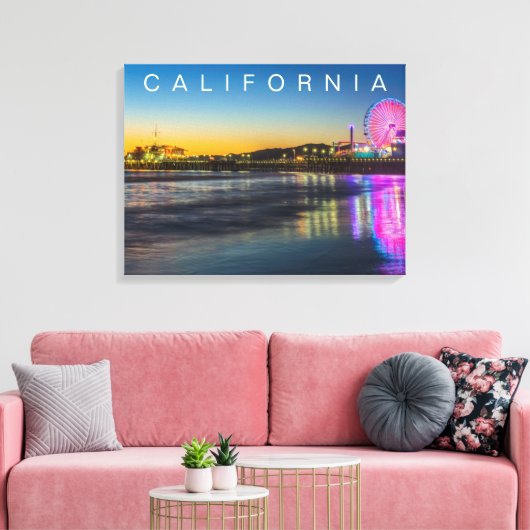 Santa Monica Pier | Los Angeles, Californië Canvas Afdruk (Insitu (Woonkamer))