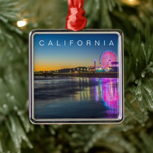 Santa Monica Pier | Los Angeles, Californië Metalen Ornament (Boom)