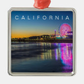Santa Monica Pier | Los Angeles, Californië Metalen Ornament (Voorkant)