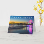 Santa Monica Pier | Los Angeles | Gefeliciteerd Kaart (Gele Bloem)