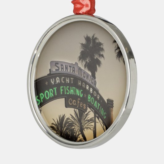 Santa Monica pier Metalen Ornament (Links)