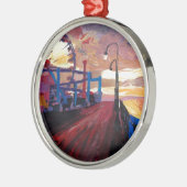 Santa Monica Pier op Dawn Metalen Ornament (Links)