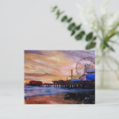 Santa Monica Pier op Sunset Briefkaart (Staand voorkant)
