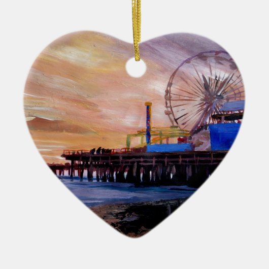 Santa Monica Pier op Sunset Keramisch Ornament (Voorkant)