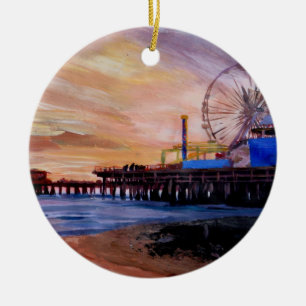 Santa Monica Pier op Sunset Keramisch Ornament