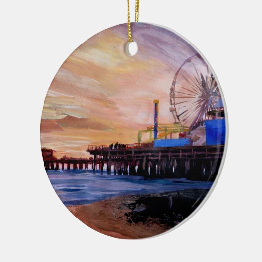 Santa Monica Pier op Sunset Keramisch Ornament (Links)