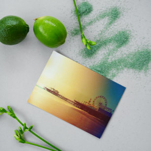 Santa Monica Pier - Oranje Sunrise Foto Edit Briefkaart