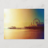 Santa Monica Pier - Oranje Sunrise Foto Edit Briefkaart (Voorkant)