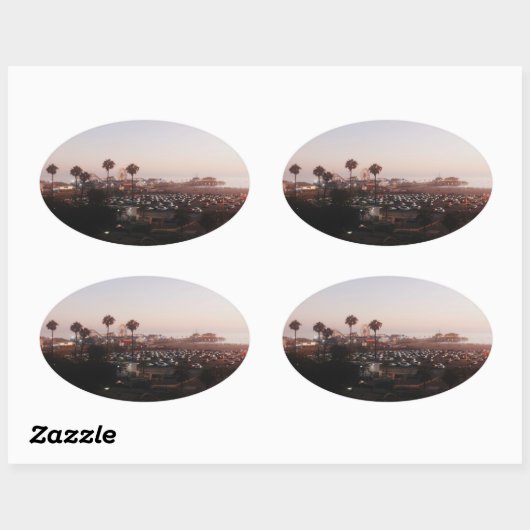 Santa Monica Pier Patch Ovale Sticker (Vel)