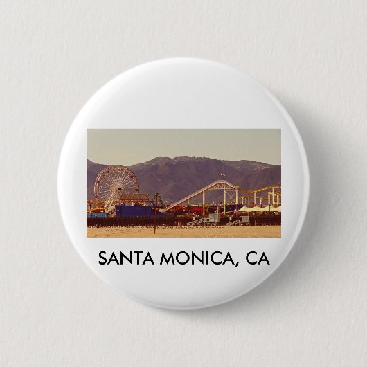 Santa Monica Pier - Pin Ronde Button 5,7 Cm (Voorkant)