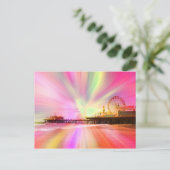 Santa Monica Pier Pink Explosion Briefkaart (Staand voorkant)