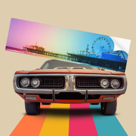 Santa Monica Pier Rainbow Colors Bumpersticker