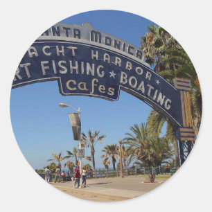 Santa Monica Pier Ronde Sticker