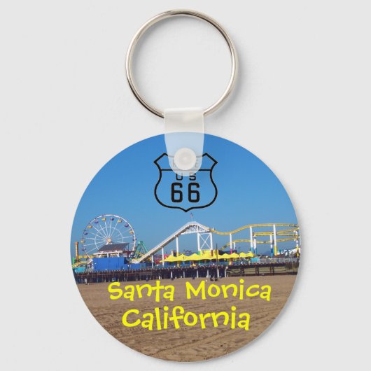 Santa Monica Pier Route 66 California Sleutelhanger (Voorkant)