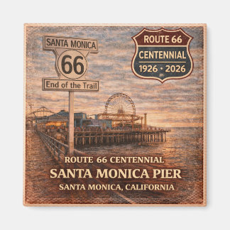 Santa Monica Pier Route 66 Koelkast Souvenir Magneet