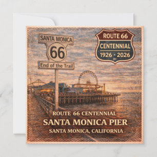 Santa Monica Pier Route 66 Kustgroeten Kaart
