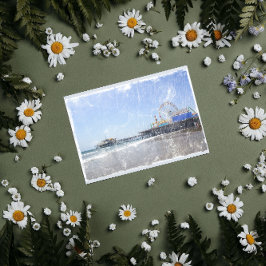 Santa Monica Pier - Shabby Chic Photo Edit Briefkaart