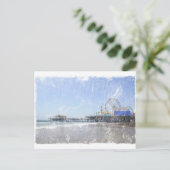 Santa Monica Pier - Shabby Chic Photo Edit Briefkaart (Staand voorkant)