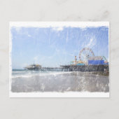 Santa Monica Pier - Shabby Chic Photo Edit Briefkaart (Voorkant)