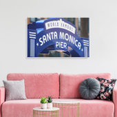 Santa Monica Pier Sign Canvas Afdruk (Insitu (Woonkamer))