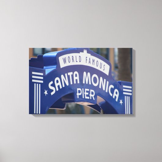 Santa Monica Pier Sign Canvas Afdruk (Voorkant)