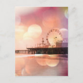 Santa Monica Pier - Spaarroze Foto bewerken Briefkaart (Voorkant)