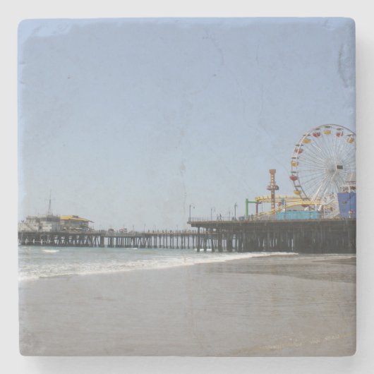 Santa Monica Pier Stenen Onderzetter (Voorkant)