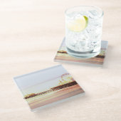 Santa Monica Pier Sunrise Glazen Onderzetter (Schuin)