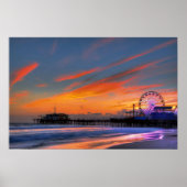 Santa Monica Pier Sunset Poster (Voorkant)