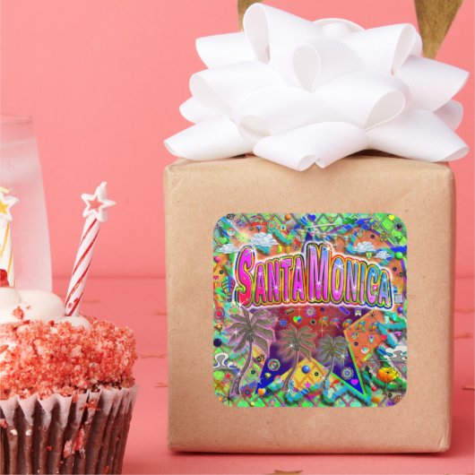 Santa Monica Risicofactor sticker (Feest)