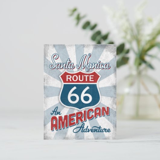 Santa Monica Route 66  Amerika Californië Briefkaart (Staand voorkant)