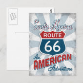 Santa Monica Route 66  Amerika Californië Briefkaart (Voorkant / Achterkant)
