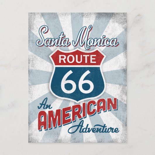 Santa Monica Route 66  Amerika Californië Briefkaart (Voorkant)