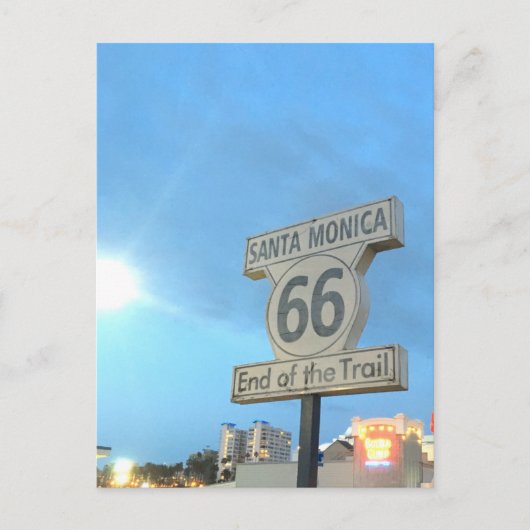 Santa Monica Route 66 Briefkaart (Voorkant)