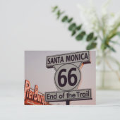 Santa Monica Route 66 California Briefkaart (Staand voorkant)