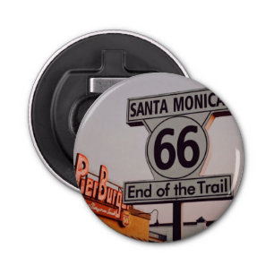 Santa Monica Route 66 California Button Flesopener
