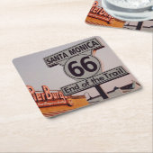 Santa Monica Route 66 California Kartonnen Onderzetters (Schuin)